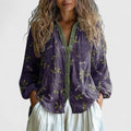 THEA | Zachte blouse met bladdessin