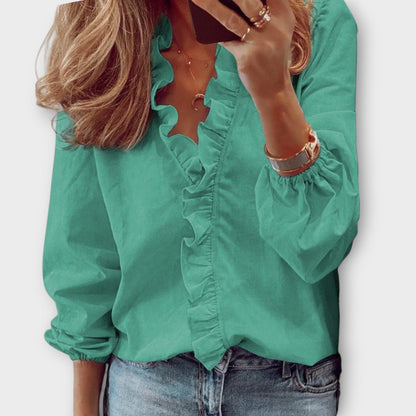SAGA | Bluse med flæser