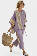 SIGNE | Set van blouse en gestreepte broek