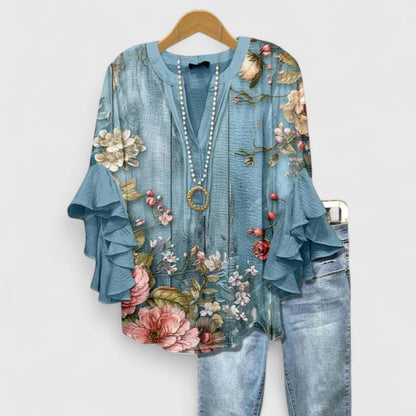 MARIT | Let bluse med flæser
