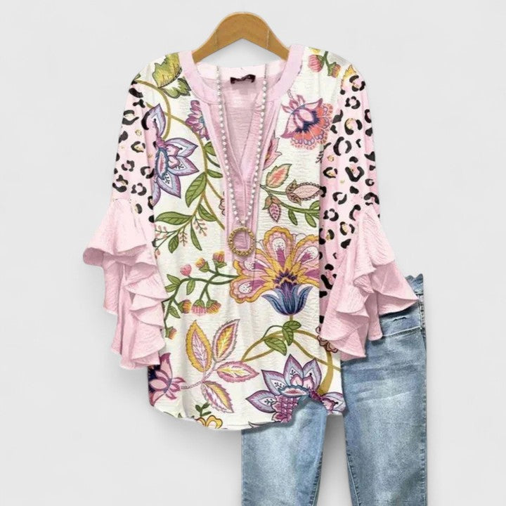 MARIT | Let bluse med flæser