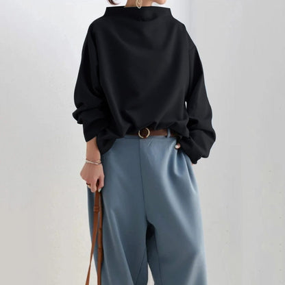 HEDDA | Blød bluse med høj hals