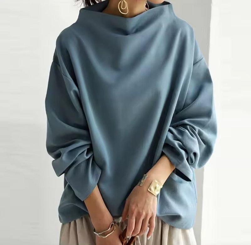 HEDDA | Blød bluse med høj hals