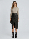JONNA | Geplooide midirok met split