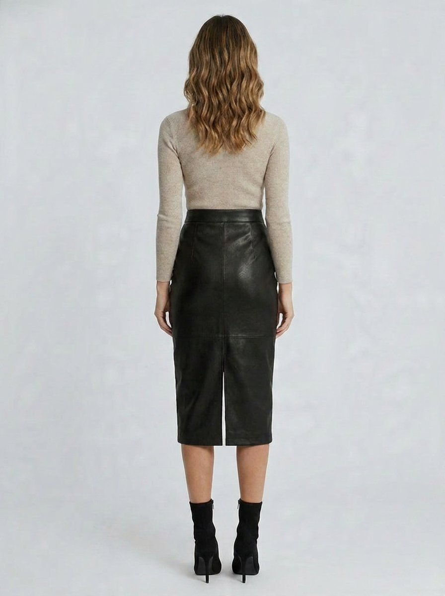 JONNA | Geplooide midirok met split