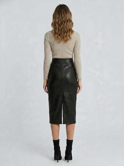 JONNA | Geplooide midirok met split