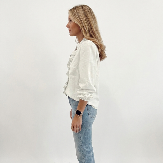 SAGA | Bluse med flæser